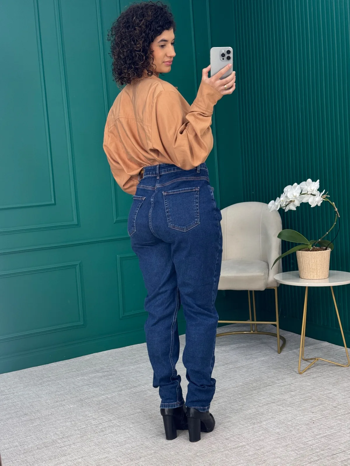 Calça Skinny Jeans com Elastano e Cós Alto - Denim zero