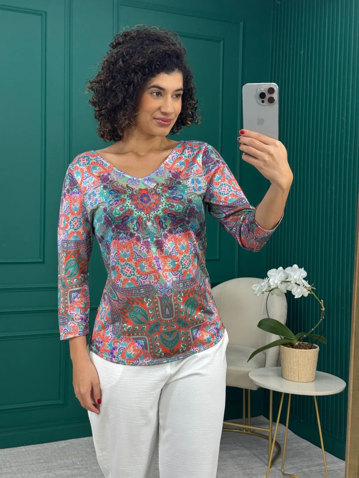 Blusa Estampada Multicolorida - Dudalina