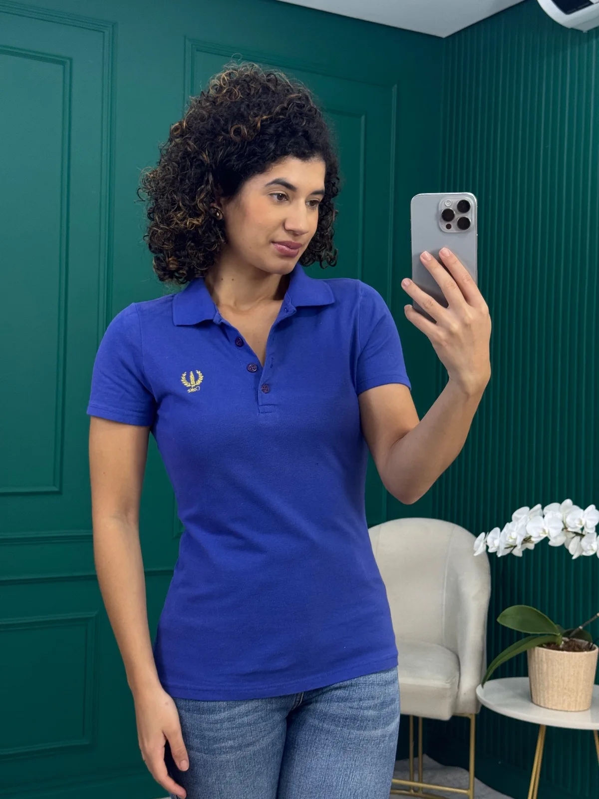 Blusa Polo Violeta em Piquet - Coca Cola